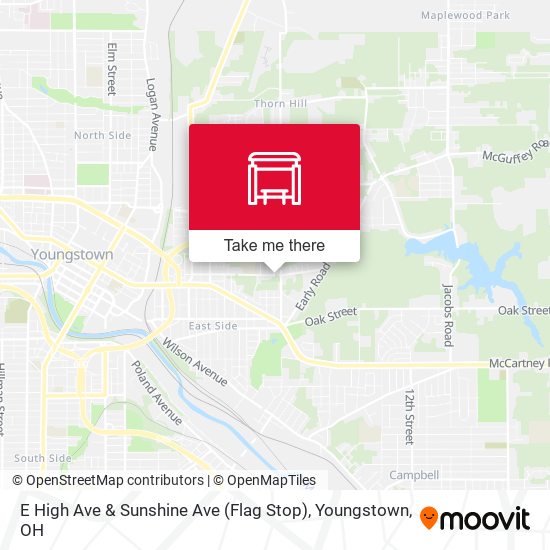 E High Ave & Sunshine Ave (Flag Stop) map