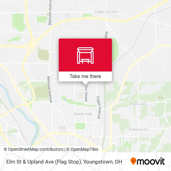 Elm St & Upland Ave (Flag Stop) map
