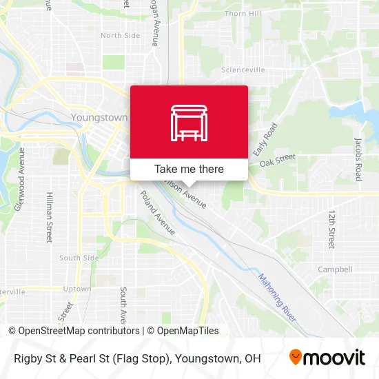 Rigby St & Pearl St (Flag Stop) map
