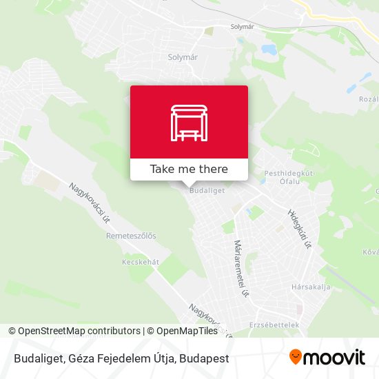 Budaliget, Géza Fejedelem Útja map