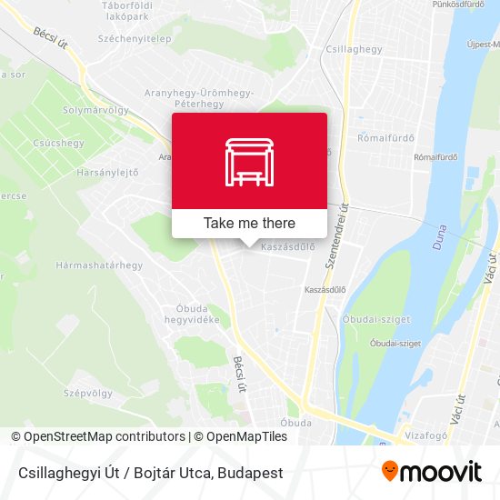 Csillaghegyi Út / Bojtár Utca map