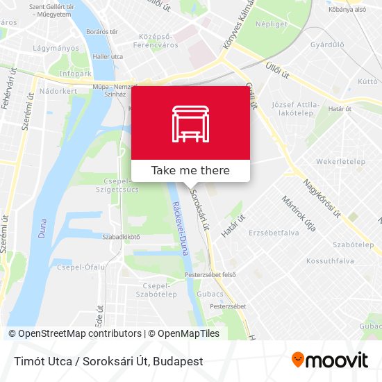 Timót Utca / Soroksári Út map