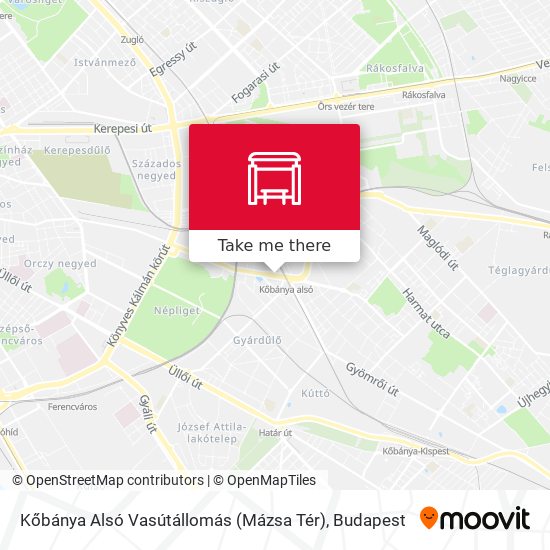 Kőbánya Alsó Vasútállomás (Mázsa Tér) map
