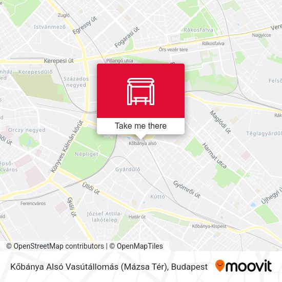 Kőbánya Alsó Vasútállomás (Mázsa Tér) map