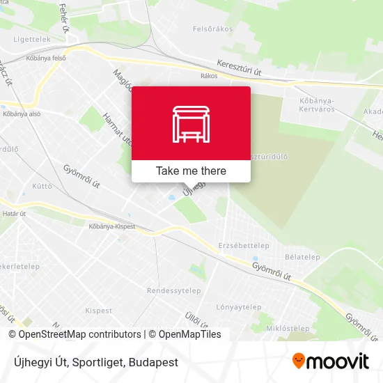 Újhegyi Út, Sportliget map