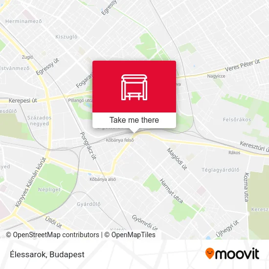 Élessarok map
