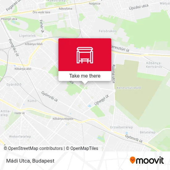 Mádi Utca map