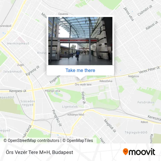 Örs Vezér Tere M+H map