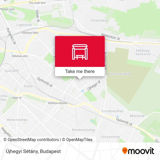 Újhegyi Sétány map