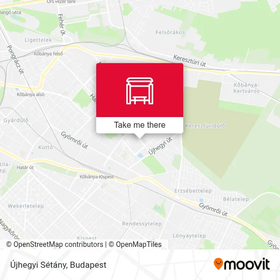 Újhegyi Sétány map
