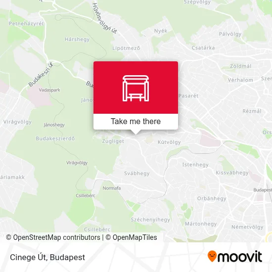 Cinege Út map