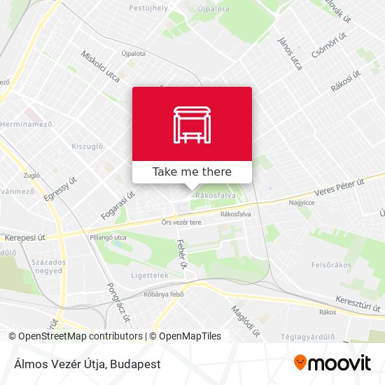Álmos Vezér Útja map
