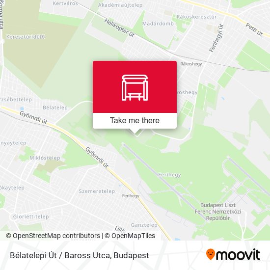 Bélatelepi Út / Baross Utca map