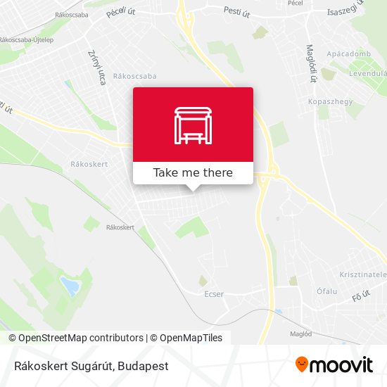 Rákoskert Sugárút map