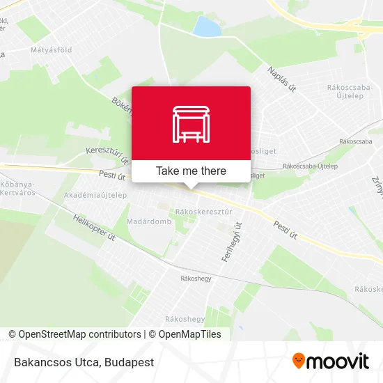 Bakancsos Utca map