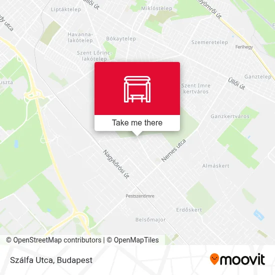 Szálfa Utca map