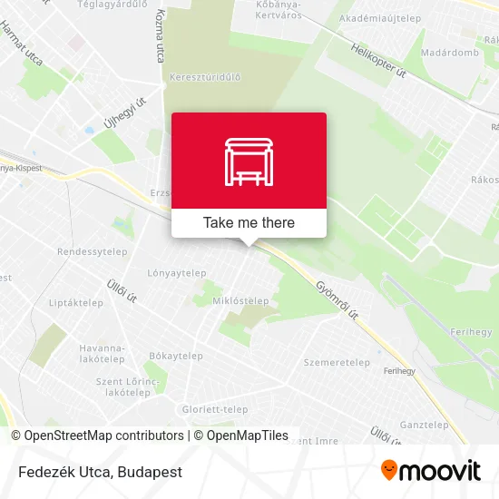 Fedezék Utca map