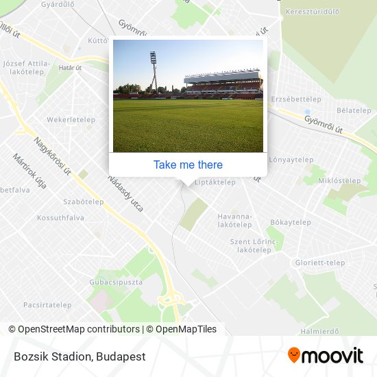 Bozsik Stadion map