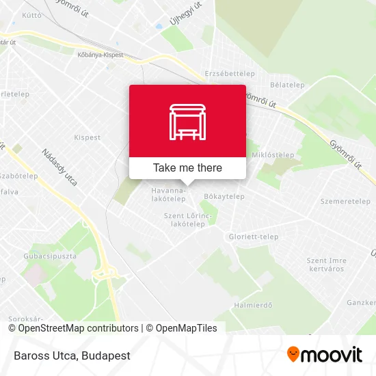Baross Utca map