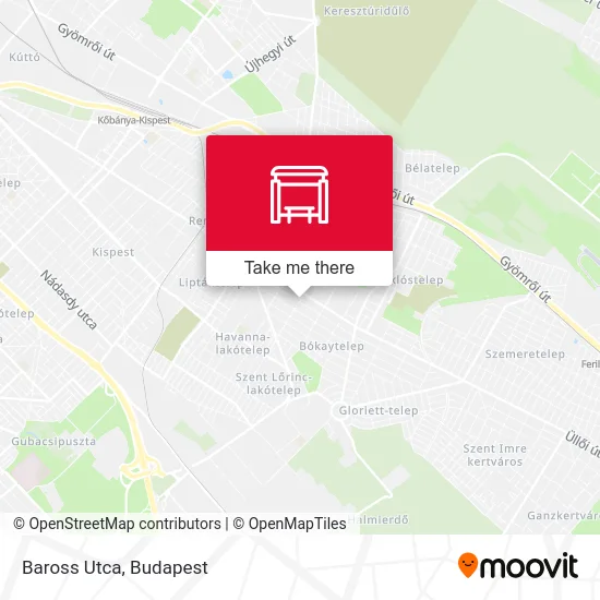 Baross Utca map