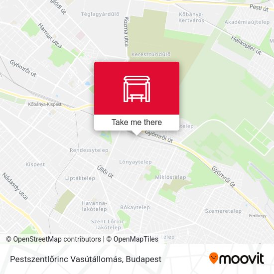 Pestszentlőrinc Vasútállomás map