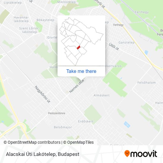 Alacskai Úti Lakótelep map