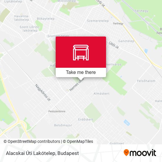 Alacskai Úti Lakótelep map