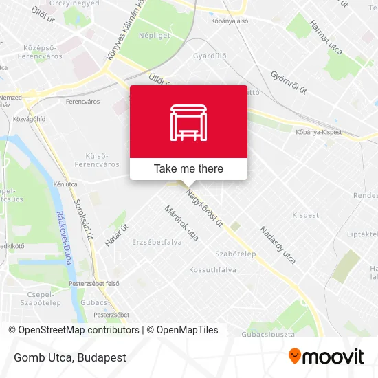 Gomb Utca map