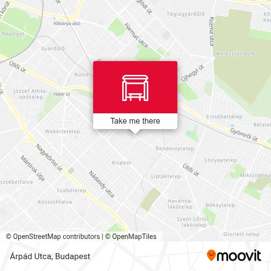 Árpád Utca map