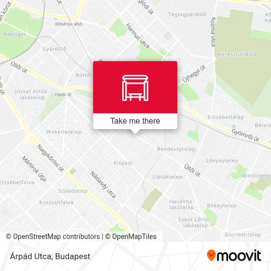 Árpád Utca map