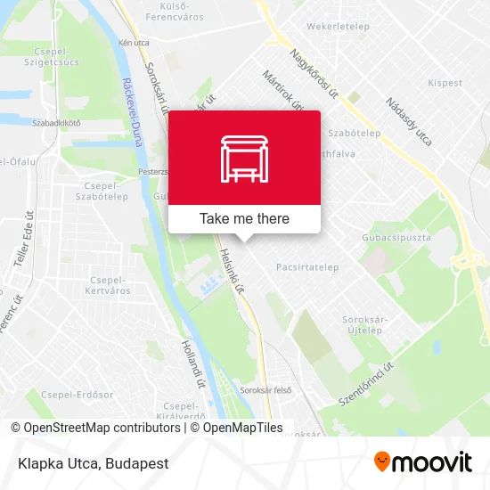 Klapka Utca map