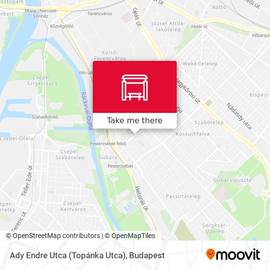 Ady Endre Utca (Topánka Utca) map
