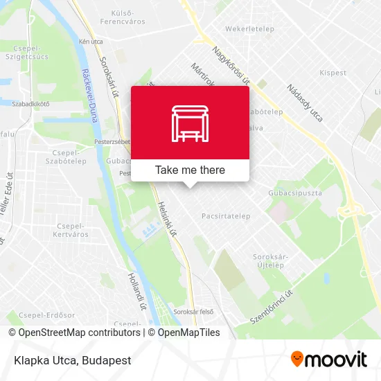 Klapka Utca map