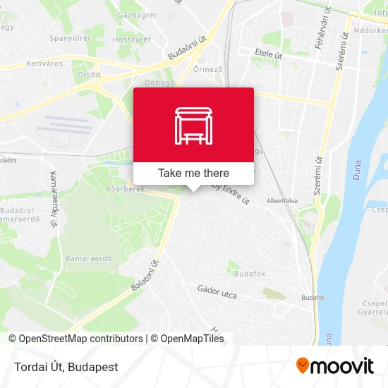 Tordai Út map