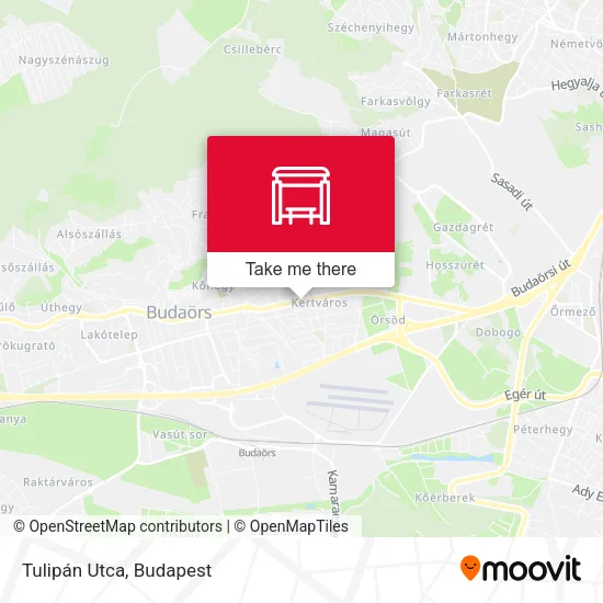 Tulipán Utca map