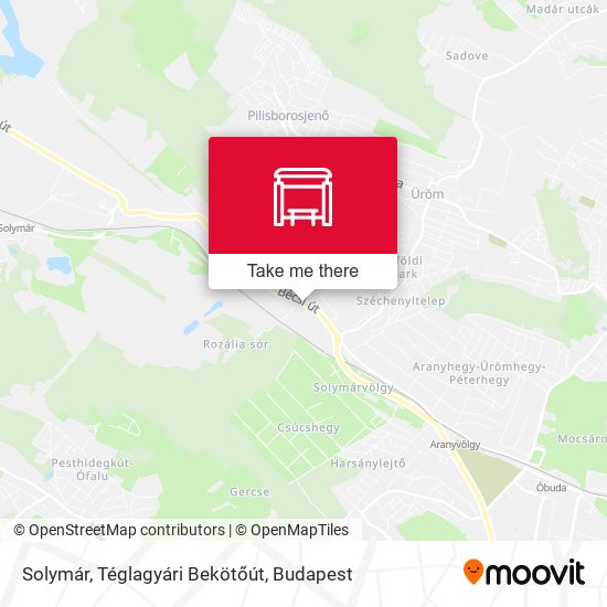 Solymár, Téglagyári Bekötőút map