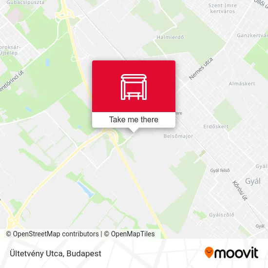 Ültetvény Utca map