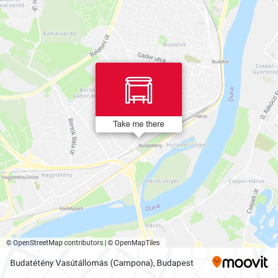 Budatétény Vasútállomás (Campona) map