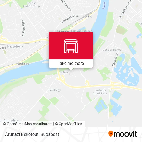 Áruházi Bekötőút map