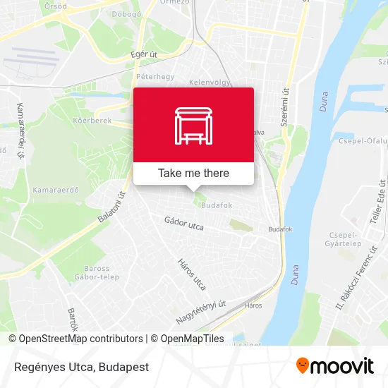 Regényes Utca map