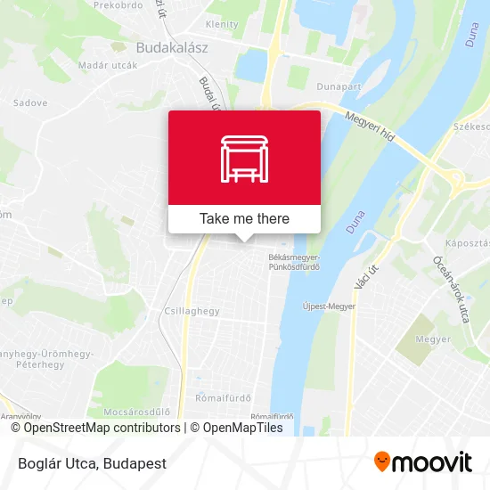 Boglár Utca map