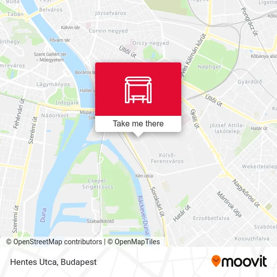 Hentes Utca map