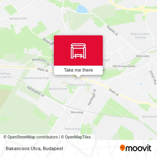 Bakancsos Utca map