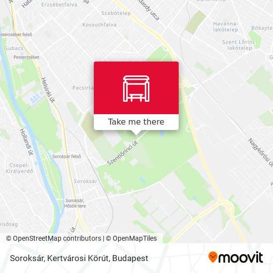 Soroksár, Kertvárosi Körút map