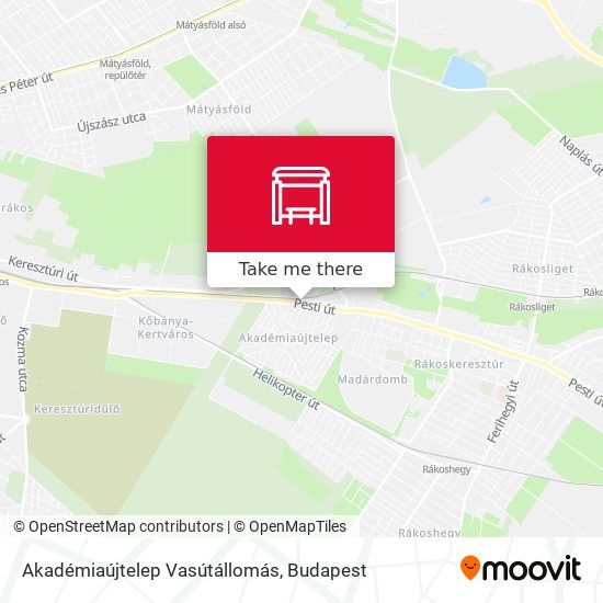 Akadémiaújtelep Vasútállomás map