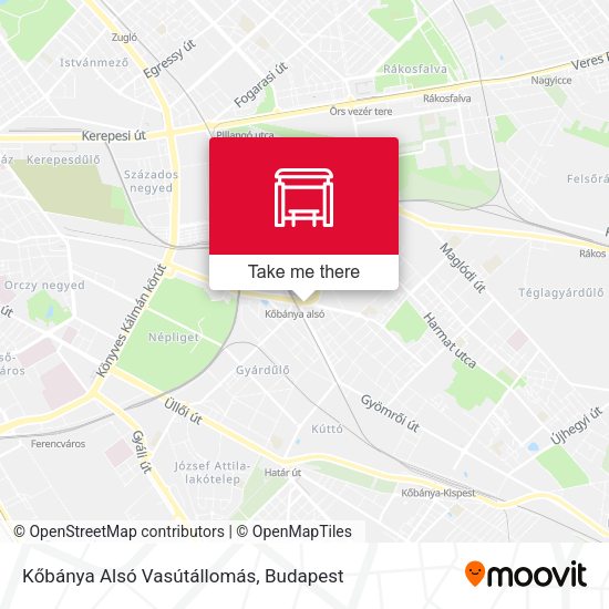 Kőbánya Alsó Vasútállomás map