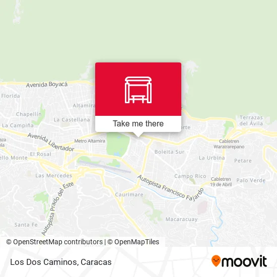 Mapa de Los Dos Caminos