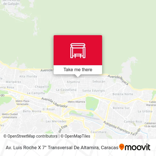 Av. Luis Roche X 7° Transversal De Altamira map