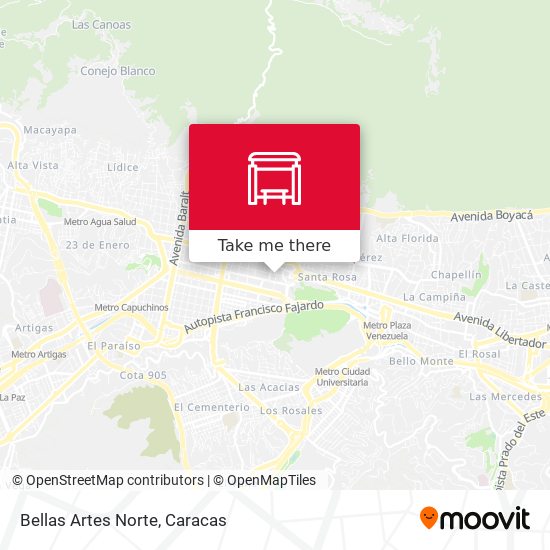Bellas Artes Norte map