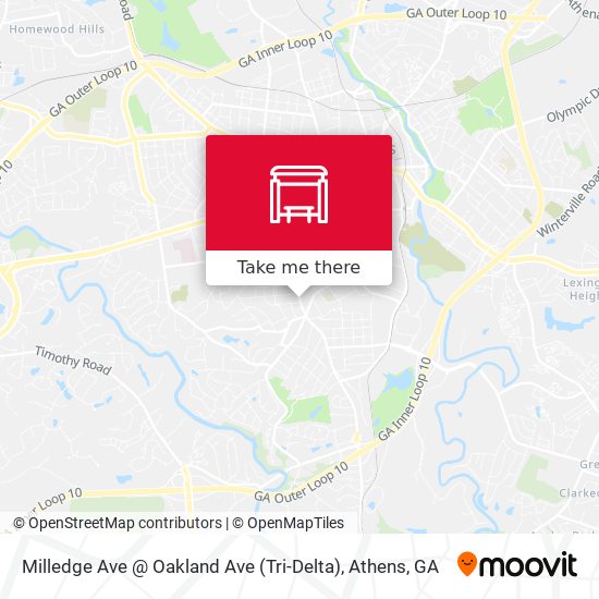 Milledge Ave @ Oakland Ave (Tri-Delta) map